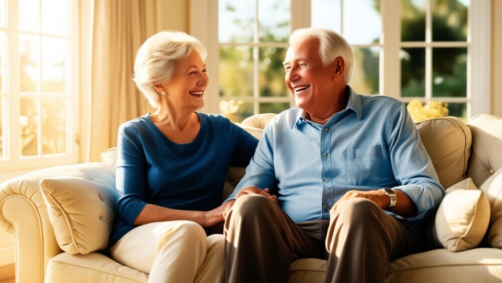 Happy Couples Sitting